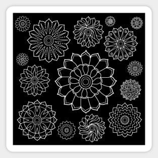 Elegant Flower Pattern Outline Sticker